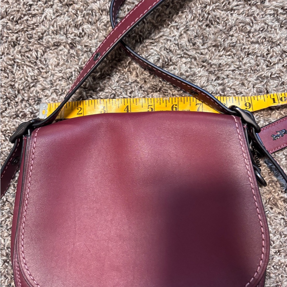 Coach 1941 Saddle Bag Glovetanned Leather Purse Oxblood 20115 Burgundy - Picture 8 of 9